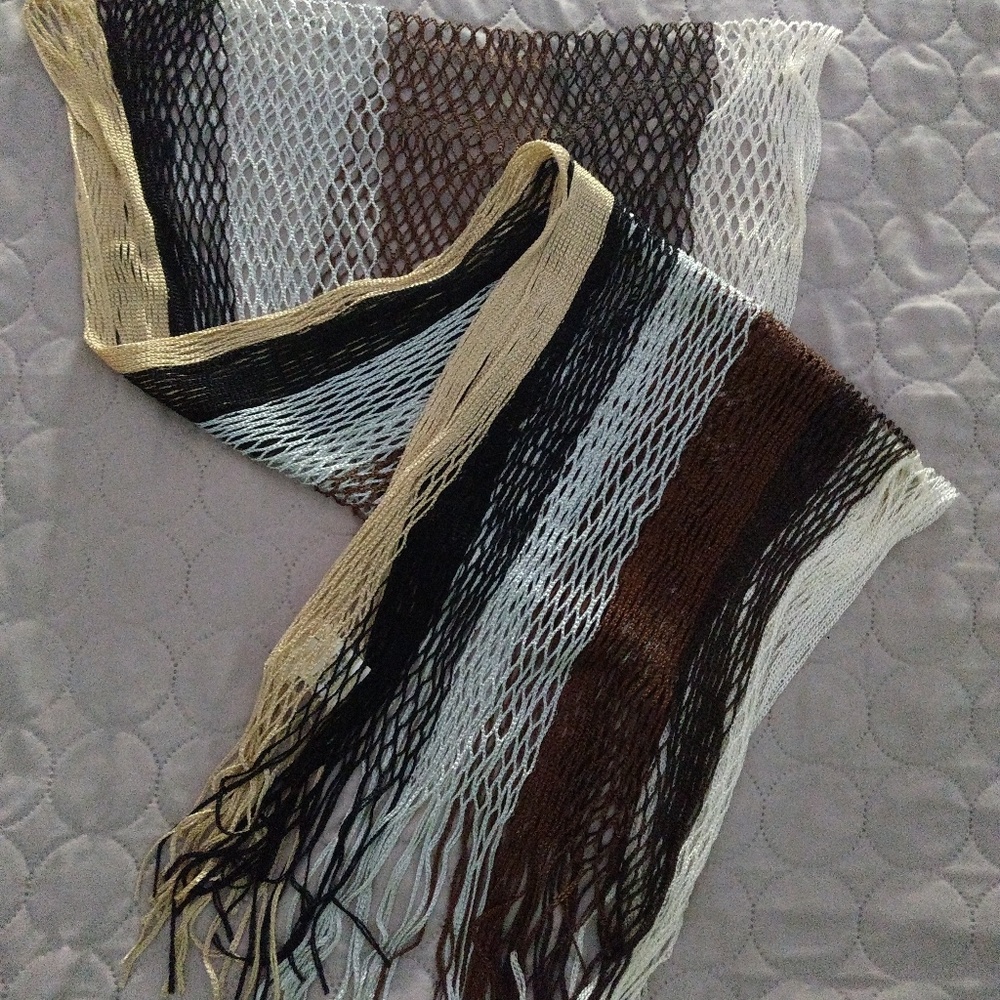 💞 🆕 Vintage Scarf Fishnet with Fringe